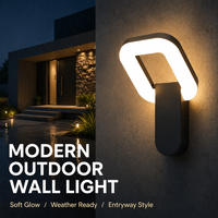 Applique murale LED moderne 12W étanche IP65 en aluminium moulé sous pression, rectangulaire, pour jardin, cour et extérieur