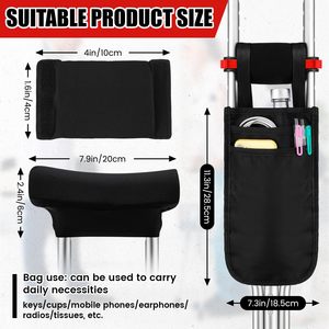 Échantillon gratuit de béquilles en alliage d'aluminium pour personnes âgées et handicapées, avec hauteur réglable et béquilles antidérapantes sous les bras, sac inclus - Product Image 6