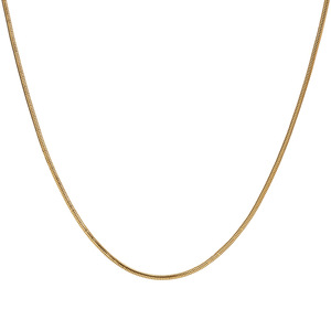 Cadena de serpiente de acero inoxidable chapada en oro de 18 quilates al por mayor, cadena de serpiente delgada y lisa para colgante, cadena para bricolaje - Product Image 5