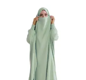 Hot selling Middle Eastern Muslim women's clothing Solid color with crew neck robe Arab robe supplier