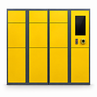Armoire de rangement intelligente jaune pour bagages avec serrure électronique pour parcs à thème et parcs aquatiques – Casier à bagages haute visibilité