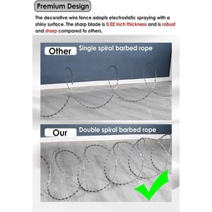 WAHHWF Double Spiral Razor Wire 45cm Roll Galvanized Metal Security <b>Fence</b> <b>Top</b> Barrier - Product Image 2