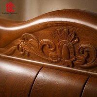 Lit double en bois massif de style chinois moderne et simple, 1,8 m, pliable avec rangement, plateau épaissi pour la maison et l'hôtel