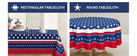 Nappe de table moderne personnalisable Horaldaily 4 juillet 60x84 pouces, écologique, tissée, à motifs floraux, imperméable, patriotique américaine, pour fête