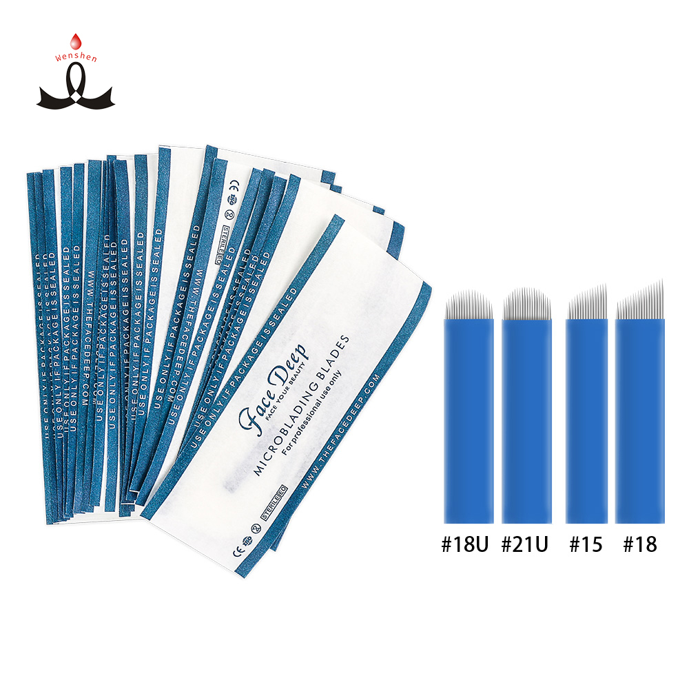 WSPMU Microblades, Microblading Needles с EO GAS для Eyebrow, Eyeliner, Lip, 0,16 мм, 0,18 мм, 0,20 мм