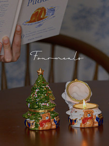 Fourmeals Petit Ours en Céramique <span class=keywords><strong>Arbre</strong></span> de Noë<span class=keywords><strong>l</strong></span> Cadeau Surprise - Pour une Ambiance Festive - Product Image 4