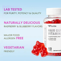 Complément alimentaire végétalien pour la croissance des cheveux en marque propre, 60 gummies, vitamine, biotine, antioxydant, nouveau-né, non applicable aux adultes