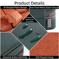 Boîte de rangement pour montres de luxe en similicuir PU avec fermeture éclair, 10 emplacements, logo personnalisé, coffret de collection de montres