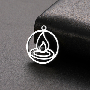 Hot Bán Thép Không Gỉ Lửa Yếu Tố Quyến Rũ Hollow out Lửa Yếu Tố Mặt Dây Chuyền Vàng Màu Phụ Kiện Quà Tặng Cho Vòng Cổ Vòng Đeo Tay - Product Image 1