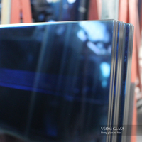 Kaca Tempered Laminasi Warna Biru Kaca Apung Ketebalan 4 dan 5 Mm untuk Desain Bangunan Kaca