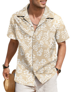 Mens Casual Hawaii Hoa Áo Sơ Mi Ngắn Tay Áo Nút Xuống Nhiệt đới Áo Sơ Mi Bãi Biển Mùa Hè Áo Sơ Mi - Product Image 3