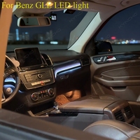 KYNCHO pour Benz GL X166, éclairage ambiant de voiture LED 64 couleurs, symphonie, contrôle par application Bluetooth, éclairage intérieur de voiture 12V, invisible