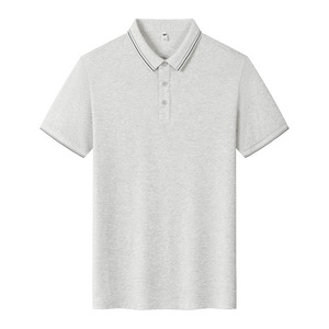 Camiseta Polo Corporativa Personalizada de Manga Corta, Color Sólido, Algodón, Uniformes de Trabajo para Uso Diario, Gris, Blanco, Azul Claro, Rojo, Azul Marino - Product Image 1