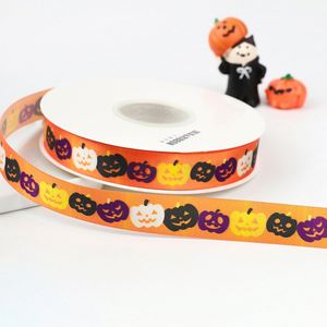 Ruban gros-grain imprimé Halloween de qualité supérieure, 1,5/2/2,5 cm, pour décorations et couronnes de fête d'Halloween, 25 yards par rouleau - Product Image 4
