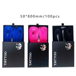 ปลอกคลุมสายเครื่องสักลายแบบใช้แล้วทิ้ง สีฟ้า จำนวน 100 ชิ้น ขายส่ง อุปกรณ์เสริม PMU สำหรับร้านสักลาย ปลอกป้องกันทำความสะอาด - Product Image 2