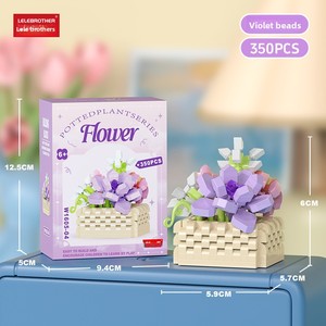 Bloques de Construcción de la Serie de Flores de la Vida Eterna, Cesta de Flores, Decoración de Mesa, <span class=keywords><strong>Modelo</strong></span> de Rosa, Juguete de Ensamblaje para Niños, Regalos - Product Image 3