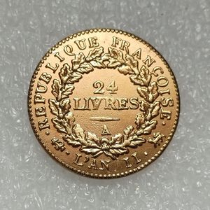 Pièce commémorative de la République française de <span class=keywords><strong>1793</strong></span>, 6 livres, style antique, pièce de collection vintage de la République révolutionnaire française - Product Image 6