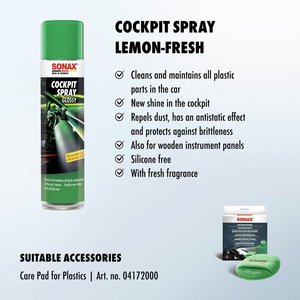 Nettoyant brillant pour tableau de bord de voiture, parfum citron frais, qualité supérieure, 400 ml, pour une voiture éclatante et parfumée. - Product Image 2