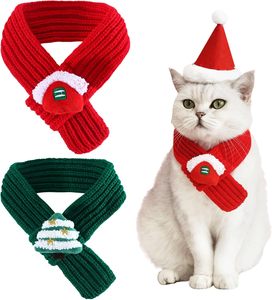 Pet Christmas Striped Scarf Cartoon Cute <b>Plush</b> Dog Scarf Puppy Christmas Gift Scarf Pet Christmas Accessories - Product Image 1