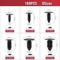 Lot de 160 clips en plastique pour l'intérieur et l'extérieur de la voiture, vente chaude