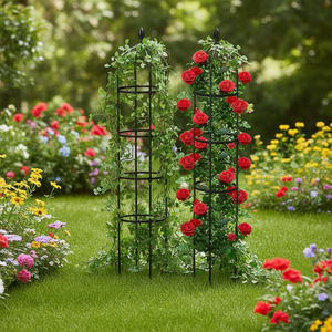 D0100XU6SCG Obelisco da Giardino con Traliccio 1,8m in Ferro Antiruggine, Supporto per Piante, Fiori, Verdure e Rampicanti, Stile Classico - Product Image 2