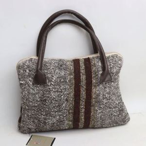 Sac fourre-tout en coton tendance, petit format, personnalisé pour femme, réutilisable, pour voyage et plage, portable, décontracté, avec fermeture éclair, rayé, été automne - Product Image 1