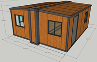 Maison préfabriquée extensible de 10 pieds, taille pliée de 700 mm, 6 unités par conteneur, pour achat en gros par agent