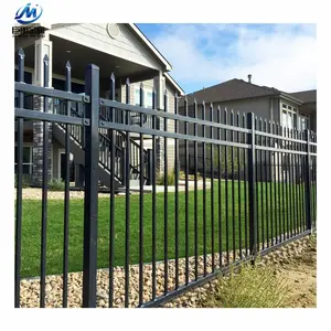 The Most Competitive Price 3 Rail Flat top wrought iron garden fence gates residential