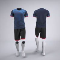 Maillots de football unisexes personnalisés, ensembles d'uniformes d'équipe, tricotés 100% polyester, respirants, écologiques, anti-plis, manches courtes