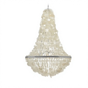 Lámpara de Techo de Concha Natural Blanca para Comedor/Sala de Estar, Dormitorio, Oficina, Vestíbulo - Product Image 1