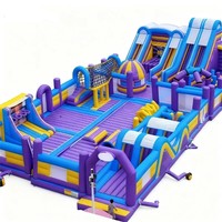 Parc d'attractions gonflable géant commercial en PVC, grande ville de divertissement gonflable pour enfants, location pour événements extérieurs