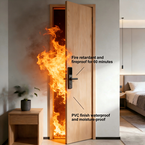 Porte intérieure coupe-feu en PVC enduit, résistante à l'eau, ignifuge, pour bureau commercial, salon, appartement, chambre à coucher, durée <span class=keywords><strong>de</strong></span> résistance au feu <span class=keywords><strong>de</strong></span> 60 minutes - Product Image 5