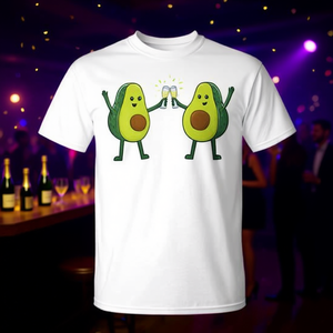T-shirt Toasting Avocado per la vigilia di Capodanno, per adulti, unisex, bianca, 100% cotone - Product Image 3