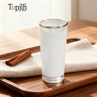 Verre à shot 3oz vierge avec bord doré pour sublimation, pour Tequila, Whisky, Mariage, Bar, Élégant, Vente en gros Topjlh