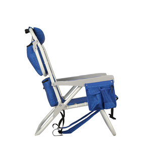 Kejie 5 Positions Fabric Backpack Folding Beach Chair Insulated Cooler <b>Large</b> Storage Aluminum <b>Frame</b> for Outdoor Furniture - Product Image 3