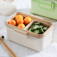 Boîte à lunch bento classique en plastique écologique sans BPA, durable, facile à nettoyer, avec compartiments, pour enfants, OEM disponible