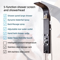 Panneau de douche cascade numérique personnalisé 2026 en acier inoxydable brossé chromé avec jets de massage doux pour usage hôtelier