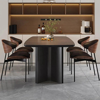 Chaise de salle à manger moderne en métal avec revêtement en cuir durable pour la maison, le bureau, la cuisine, le restaurant, la villa, l'hôtel