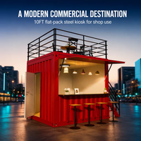 Kiosque professionnel en acier sur mesure de 10 pieds pour café en conteneur, restaurant de restauration rapide, épicerie de proximité