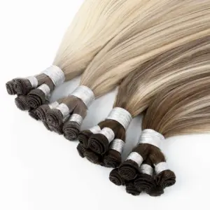 Russische Dunne Onzichtbare Geniale Inslag Hair Extensions Dubbel Getekend Menselijk Haar Hand Gebonden Inslag
