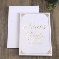 Ivoire fait à la main perle feuille clair acrylique Invitations RSVP cartes minimaliste papier couverture rigide Collection d'invitations de mariage