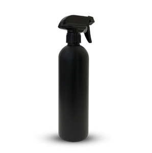 Bouteilles de pulvérisation en plastique noir de 500ml rechargeables vides réutilisables pour nettoyer l'eau cuisine bain beauté cheveux - Product Image 1
