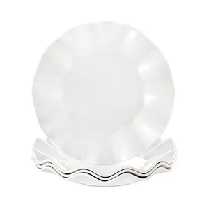 Camping Home Wedding Party Restaurant Dishwasher Safe Indoor Outdoor Melamine Wave Edge Plates Plastic Dishes With Pattern