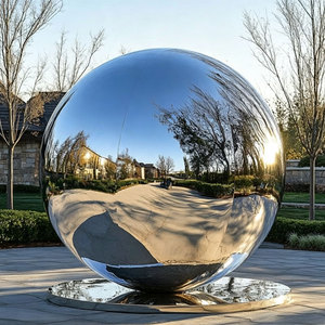Patung Bola Bulat Stainless Steel Berkualitas Tinggi untuk Air Mancur Taman Luar Ruangan, Cocok untuk Dekorasi Plaza Komersial Kontemporer - Product Image 6