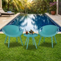 Ensemble de mobilier d'extérieur moderne Table et chaises en plastique pour patio, cour, jardin, balcon ou hôtel