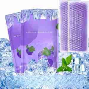 Cooling Gel Patches 20 Pack 8 Hour Ice Cold Relief for Forehead, Neck & Body Grape Mint Scented Instant Temperature <b>Drop</b> - Product Image 1