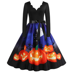 Abito <span class=keywords><strong>da</strong></span> <span class=keywords><strong>donna</strong></span> inverno manica lunga scollo a V stampa <span class=keywords><strong>zucca</strong></span> Costume di Halloween abiti <span class=keywords><strong>da</strong></span> festa Casual Vintage Plus Size S ~ 3XL abbigliamento - Product Image 4