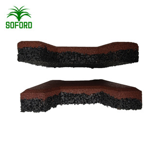 Dalles de pavage en caoutchouc pour extérieur, emboîtables, en forme d'os de chien, épaisseur 45 mm, pour allées, <span class=keywords><strong>pas</strong></span> chères, produit en gazon artificiel - Product Image 2