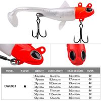 Tête plombée à trois hameçons, leurre souple en forme de poisson à queue en T, leurre en plomb enveloppé en forme de poisson, faux leurre, pour la pêche à la perche, équipement de pêche en mer léger