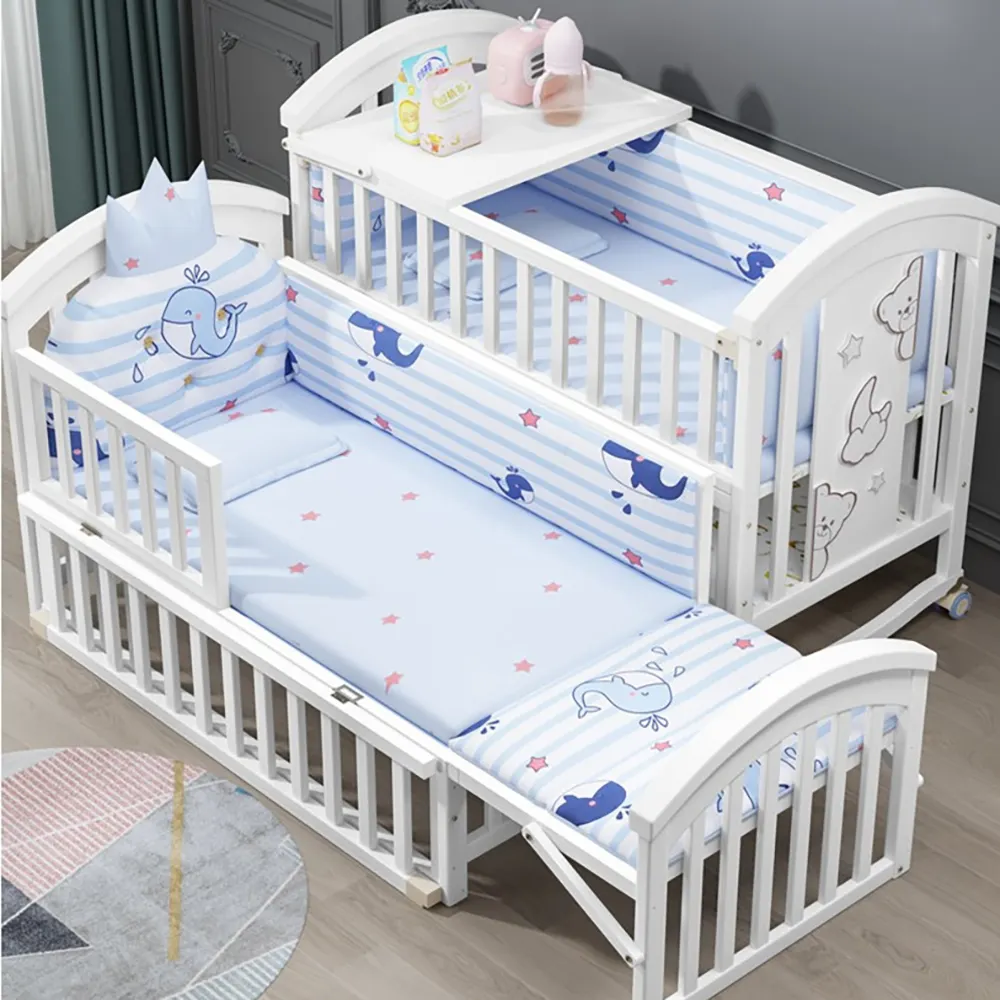 Veiligheid Multifunctionele Baby Hout Wieg Crib Voor Koop Kinder Cribs Houten Grenen Babybedje Babybedje